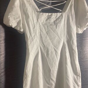 White Puff Sleeve Dress
